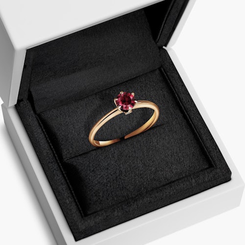 Pierścionek zaręczynowy The Journey: złoty, rubin